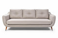 **Moderne Beige Bank met Drie Kussens en Houten Poten**