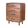 Moderne Houten Ladekast met Vier Lades in Walnootafwerking